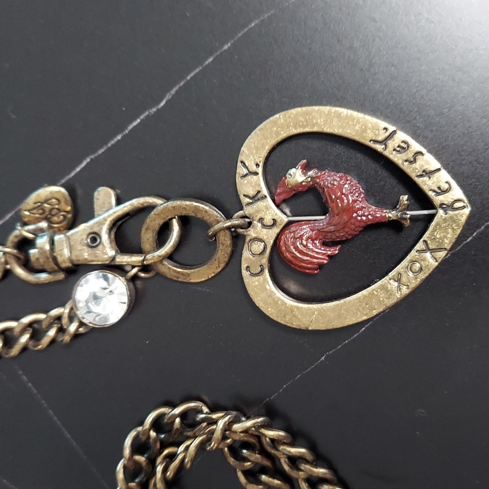 Betsey Johnson VINTAGE SPINNING COCKY ROOSTER NECKLACE